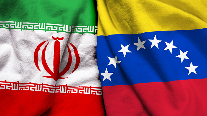 Iran and Venezuela flags
