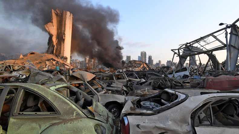 Cars near the blast site. Credit AFP via Getty Images