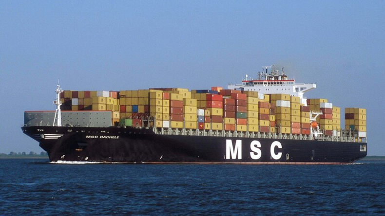 Containership MSC Rachele, owned by Mediterranean Shipping Company