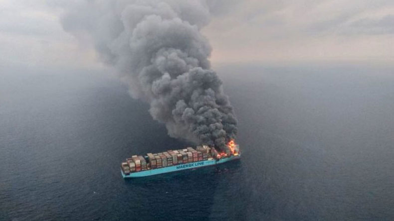 Maersk Honam ablaze