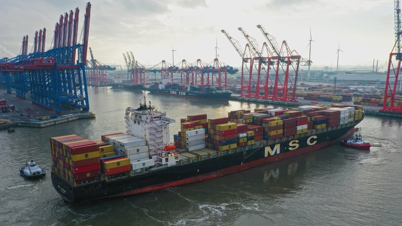 MSC Lausanne at Hamburg. Pic from Hasenpusch