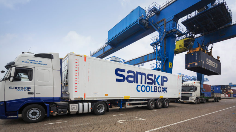 Samskip refrigerated service and (background) container. Pic from Samskip