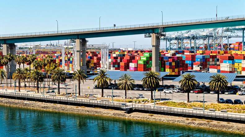 Containers at Los Angeles port
