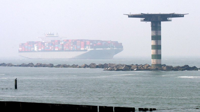Mega ship in mist, Rotterdam at Hannover