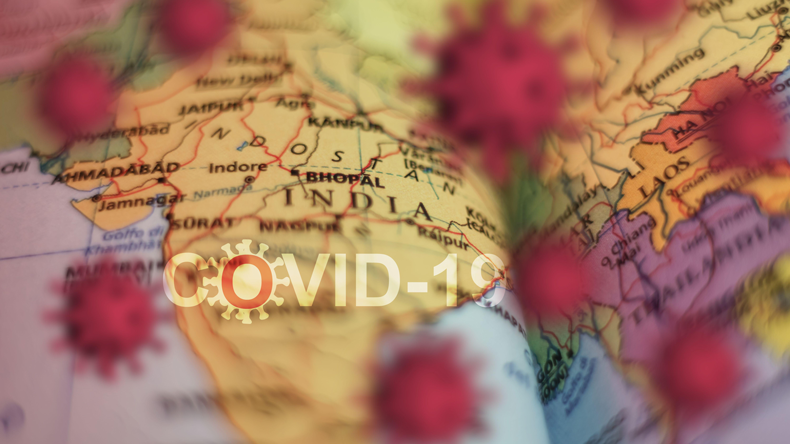 India map with Covid overlay