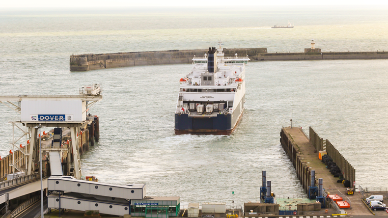 Ship leaves Dover
