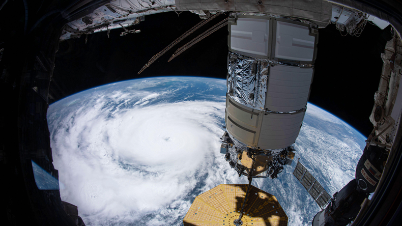 Hurricane Ida from space. Credit S.E.A./NASA / Alamy Stock Photo