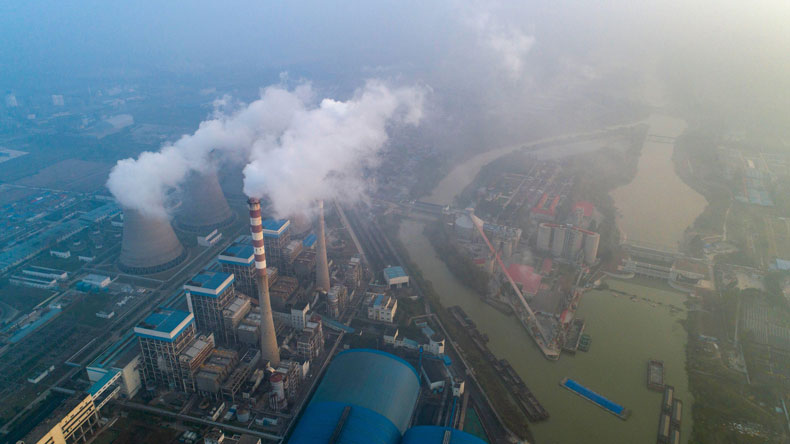 Coal-fuelled Huaneng power plant in Huai 'an City, East China's Jiangsu province.