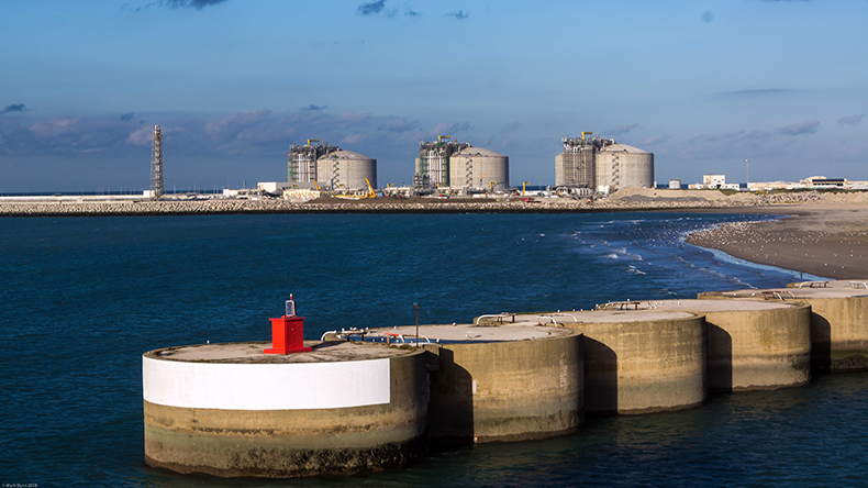 Methane tanks under construction at Dunkerque LNG terminal, Dunkirk