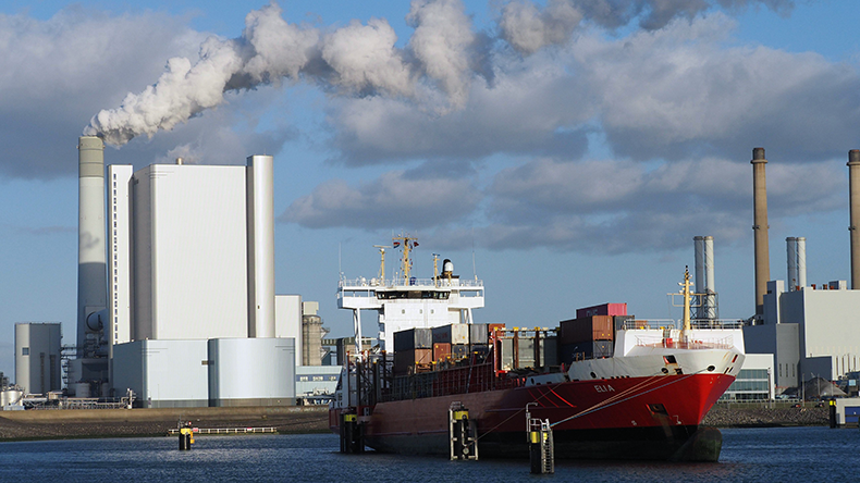 Uniper green H2 hydrogen plant at Port of Rotterdam. It uses electricity from windfarms at sea to make hydrogen gas