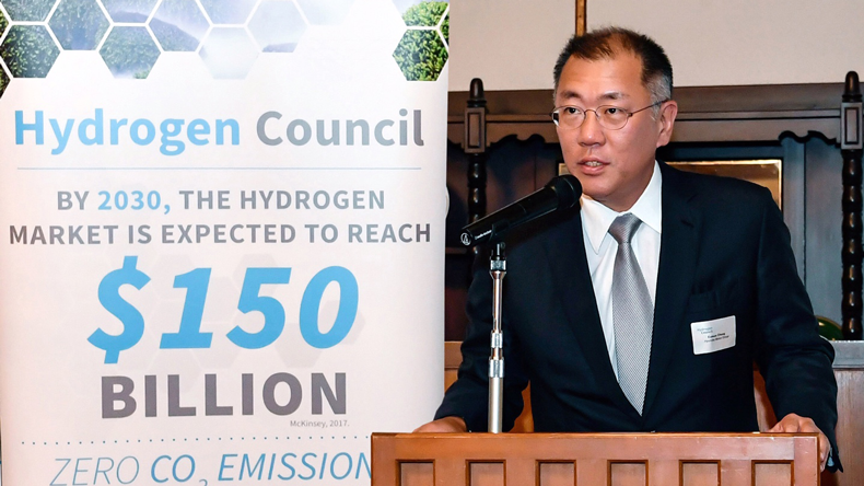 Hydrogen Council co-chair and Hyundai Motor Group executive vice-chairman Euisun Chung addressing the potential of hydrogen
