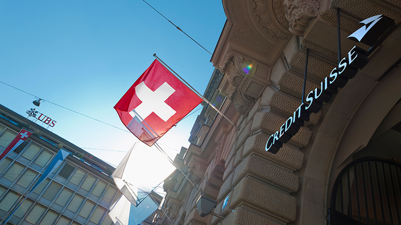 Company headquarters of Switzerland's two largest banks UBS and Credit Suisse at Zurich
