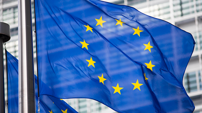 EU flag outside Brussels credit Andrey Kuzmin / Alamy Stock Photo