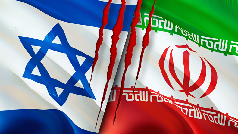 Israel and Iran concept. Credit: Borka Kiss / Alamy Stock Photo
