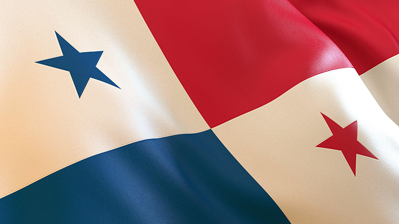 Panama flag, close-up side angle