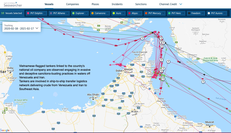 Vietnam tankers tracking