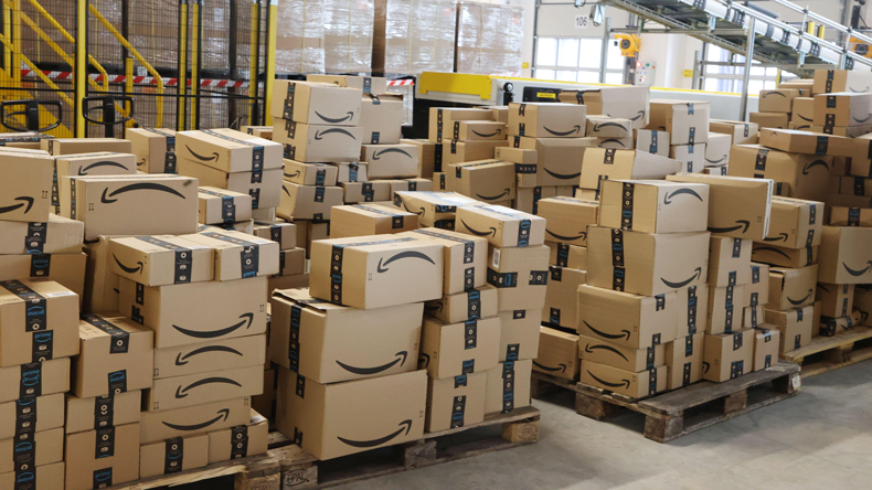 Amazon shipping warehouse in Gera, Germany. Credit: dpa picture alliance / Alamy Stock Photo