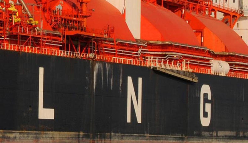LNG painted on side of vessel