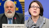 Miguel Arias Cañete, Commissioner for Climate Action and Energy, and Violeta Bulc, Commissioner for Transport, European Commission