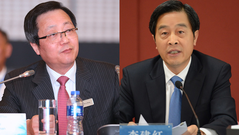 Xu Lirong, left, China Cosco Shipping Group and Li Jianhong, China Merchants Group