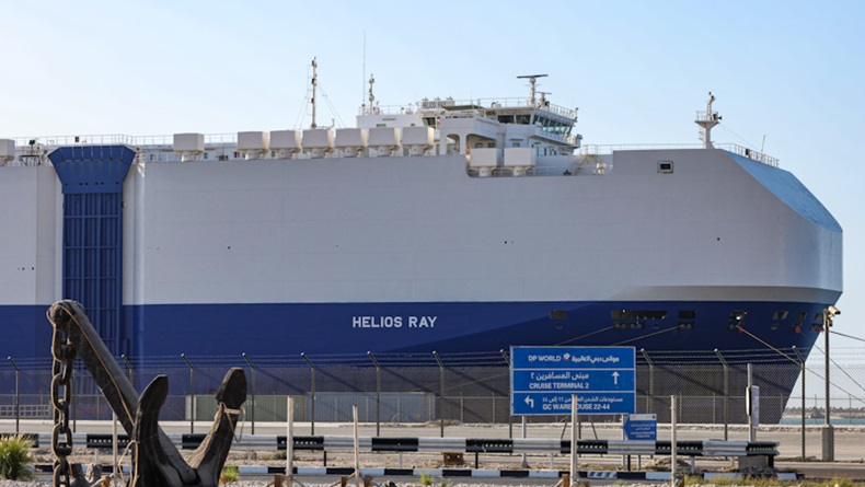 The Israeli-owned, Bahamas-flagged Helios Ray. Credit: Giuseppe Cacace/AFP via Getty Images