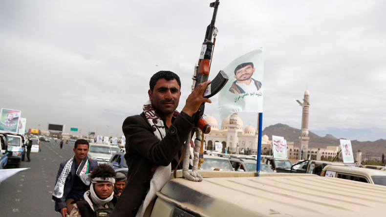 Houthi rebels in Yemen capital Sana'a. Credit: Mohammed Hamoud/Getty Images