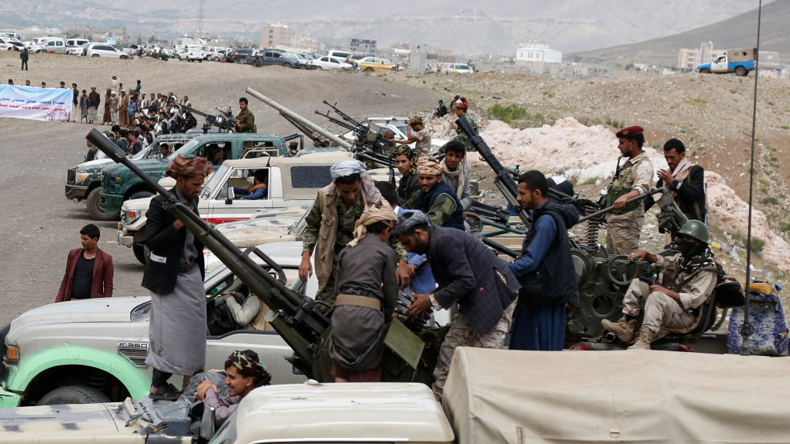 Houthi rebels near Sana'a July 2020. Mohammed Hamoud/Getty Images