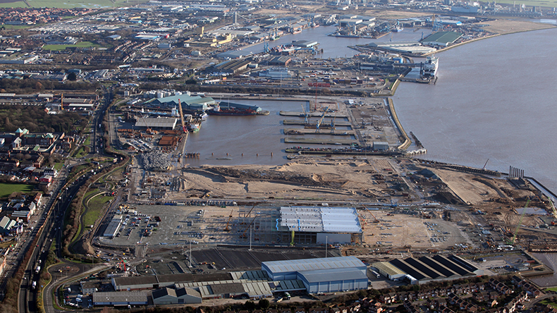 Aerial view of Hull Docks