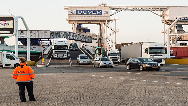 Port of Dover with trucks