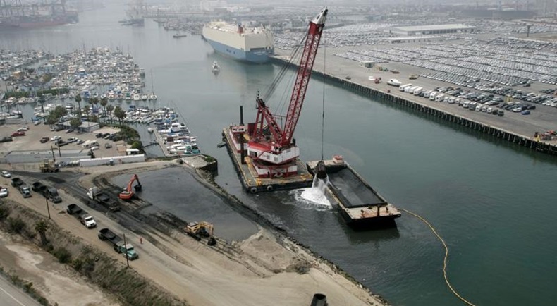 Dredging in the San Pedro Bay Ports Complex. Credit: Manson Construction Co