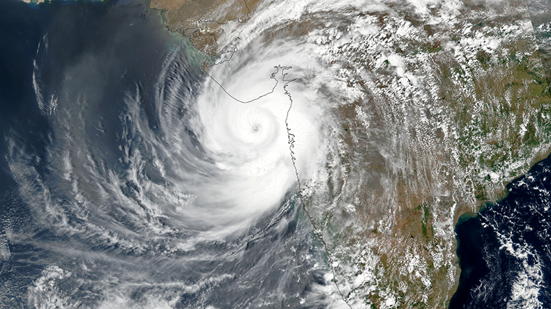 unusually powerful tropical cyclone named Tauktae struck the Indian state of Gujarat on May 17, 2021 credit NASA