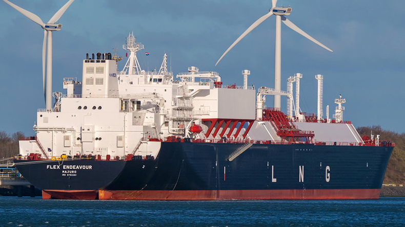 Liquefied natural gas carrier Flex Endeavour at Rotterdam