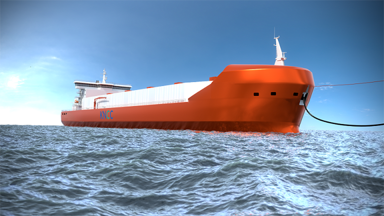 NYK and the Knutsen Group of Norway liquefied CO2 carrier with bow loading system credit NYK / Knutsen Group