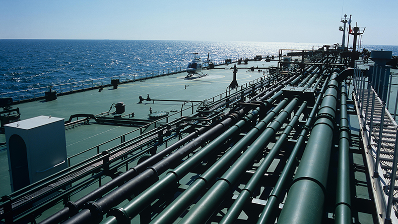 Deck of an oil tanker
