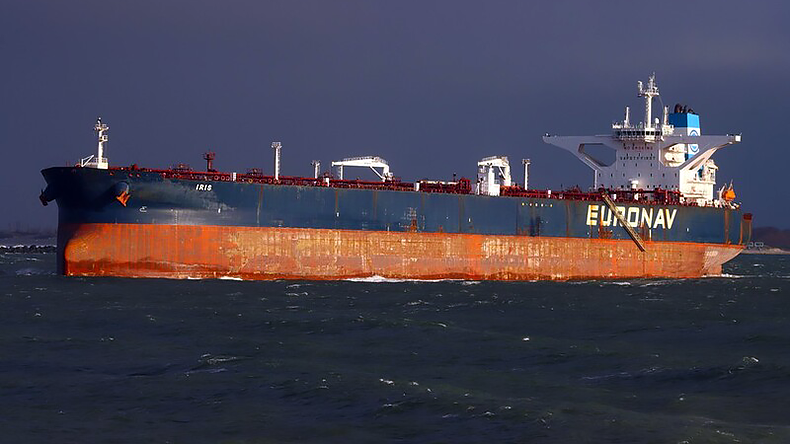 Euronav’s crude oil tanker Iris at Rotterdam