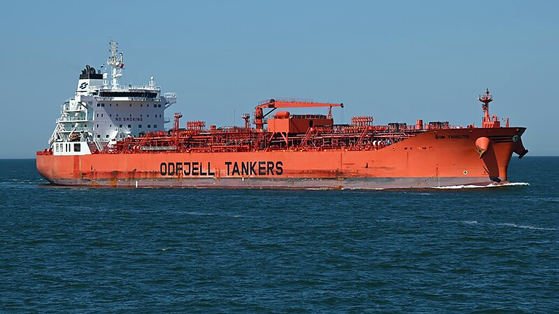 Odfjell product tanker Bow Tribute at Rotterdam