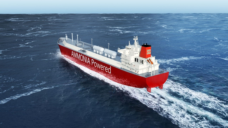 MOL’s large ammonia carrier at sea