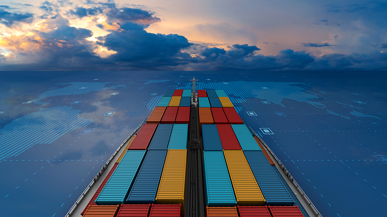 Containership on digital sea