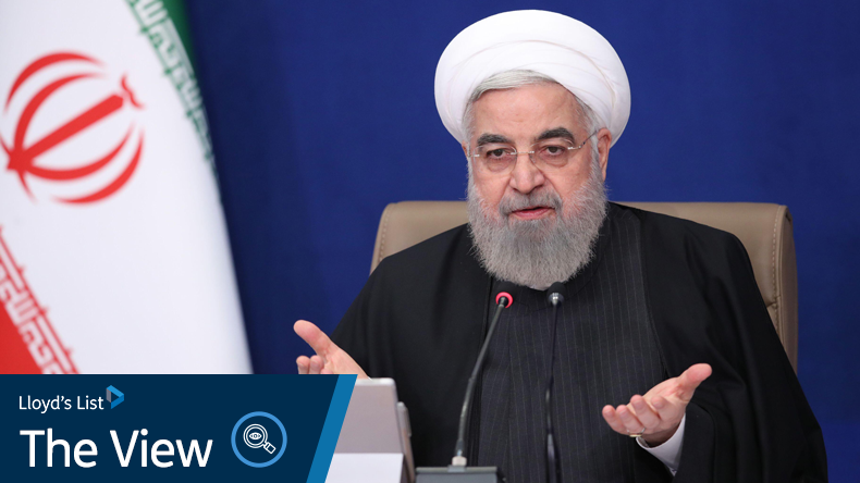 Iranian President Hassan Rouhani speaks during a Cabinet meeting, May 12 2021. Credit ZUMA Wire/Alamy Live News