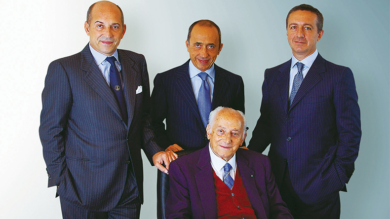 Grimaldi family: back, from left, Emanuele Grimaldi, Gianluca Grimaldi Diego Pacell: front, founder Guido Grimalidi
