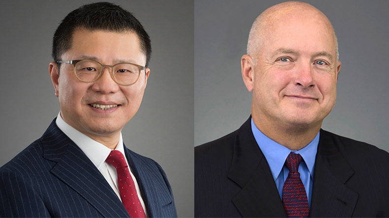 Bing Chen (left), chairman, president and chief executive of Seaspan and president and chief executive of Atlas Corp; and David Sokol, chairman, Atlas Corp
