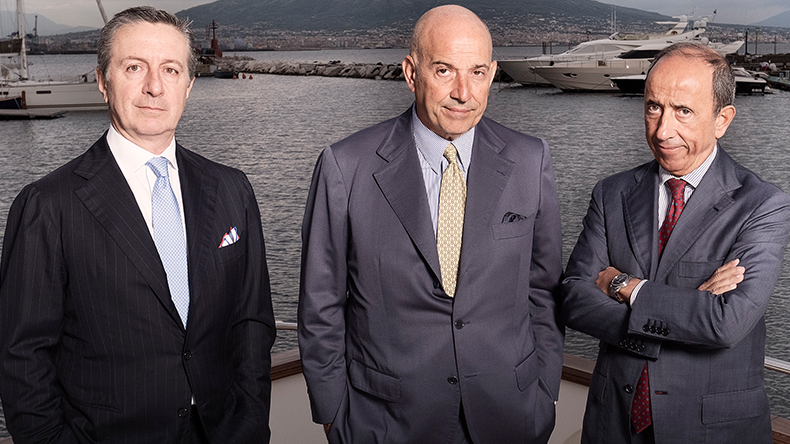 Grimaldi group managing directors, from left: Diego Pacella, Emanuele Grimaldi and Gianluca Grimaldi.