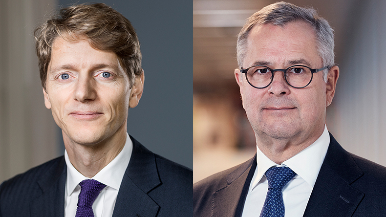 Robert Uggla, left, chief executive, AP Moller Holding; Søren Skou, chief executive, AP Moller-Maersk
