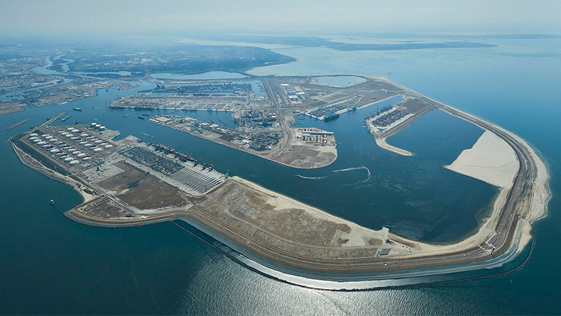 Rotterdam, The Netherlands: aerial view of Maasvlakte