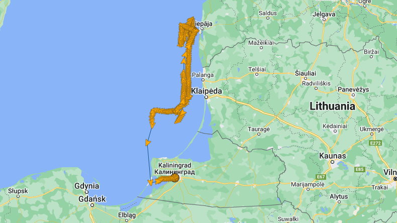 Bystraya denied access to Klaipeda because of Russia links map