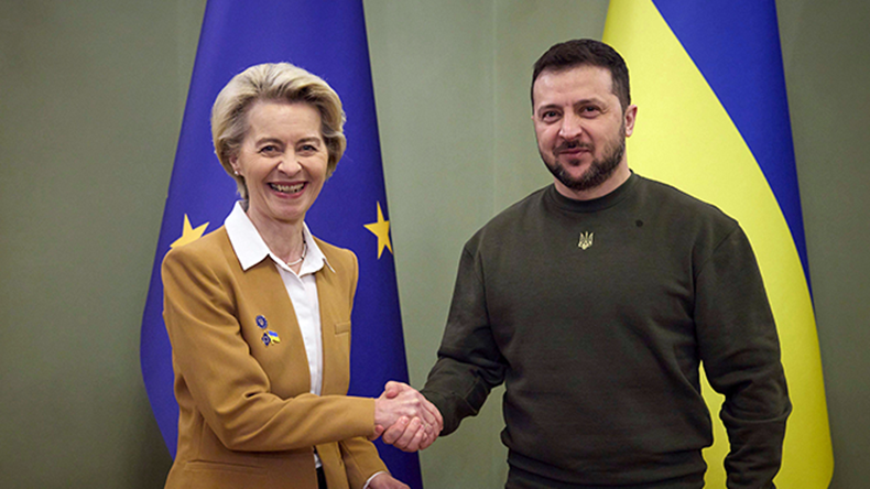 EU president Von der Leyen meets Ukraine president Zelenskyy