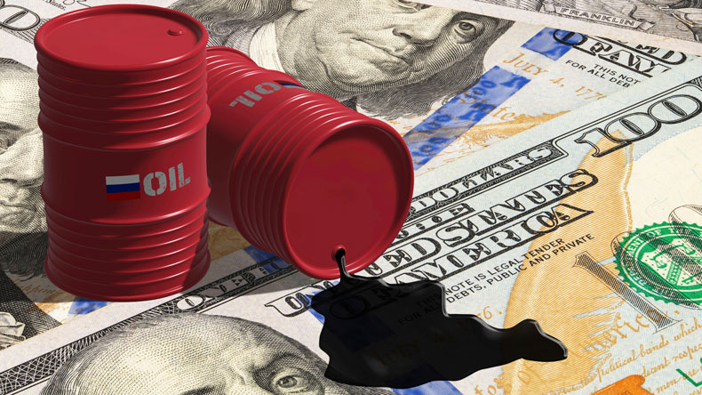 Russian oil and dollars concept