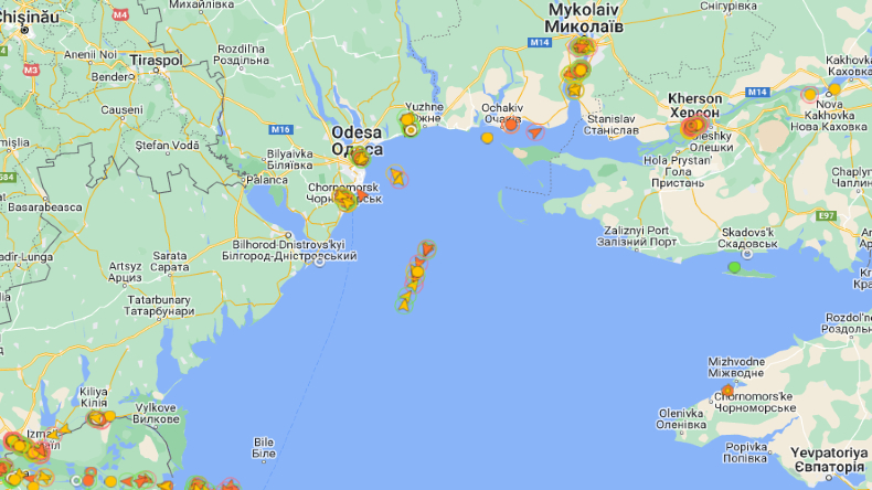 Ukraine grain corridor map on October 27